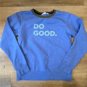 Cotopaxi Do Good Crewneck Sweatshirt Blue Graphic Fleece Unisex Size Large